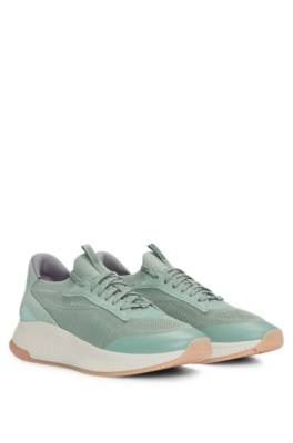 Hugo Boss Ttnm Evo Trainers With Knitted Uppers In Gray