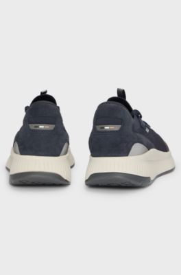 TTNM EVO-sneakers met gebreide bovenzijde en su&egrave;de details, Blauw