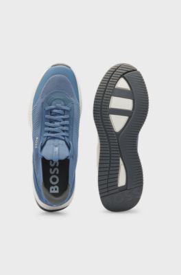 Baskets TTNM EVO avec tige en maille et finitions en cuir su&eacute;d&eacute;, bleu clair