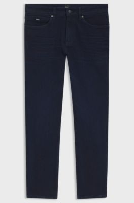Slim-fit jeans in dark-blue stretch denim, Dark Blue