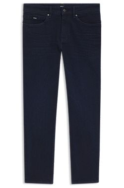 Jeansy Delaware o wąskim kroju z denimu w ciemnoniebieskim odcieniu