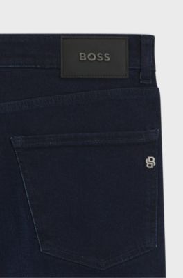 Slim-fit jeans in dark-blue stretch denim, Dark Blue