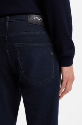 Slim-fit jeans in dark-blue stretch denim, Dark Blue
