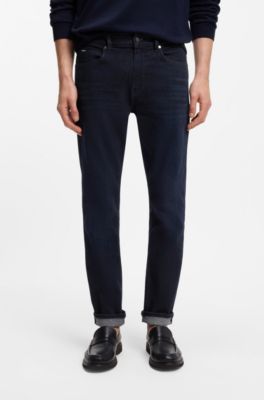 Slim-fit jeans in dark-blue stretch denim, Dark Blue