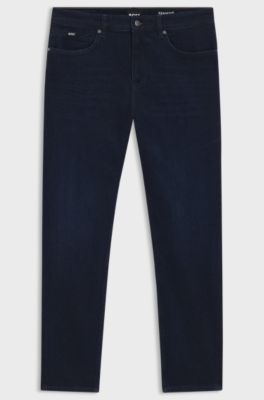 Maine-jeans med regular fit i m&oslash;rkebl&aring; denim, M&oslash;rkebl&aring;