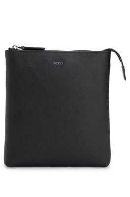 Sac enveloppe en cuir structuré avec logo