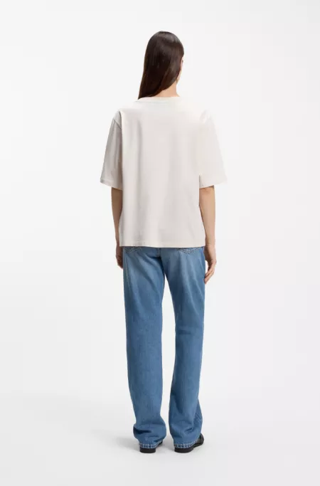 Oversized-fit cotton T-shirt with puff-print logo