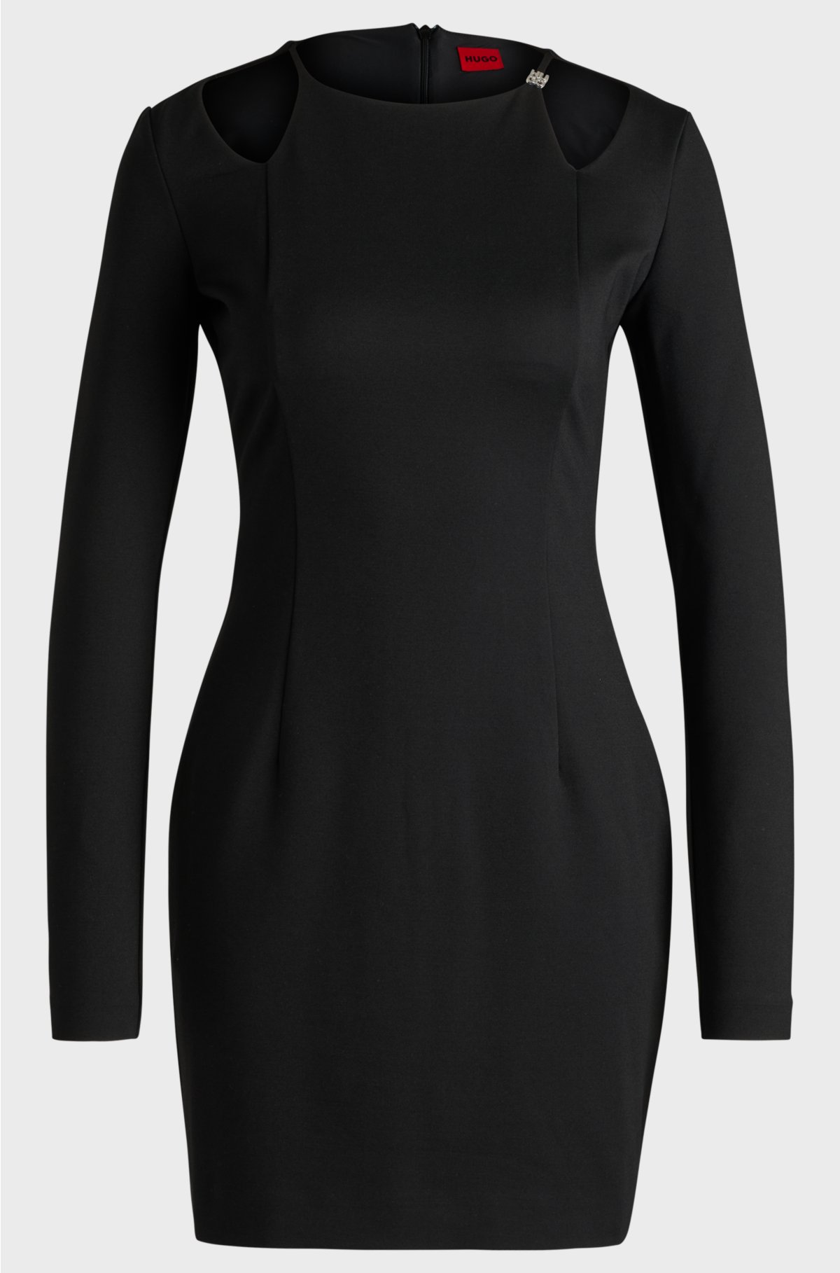 Bodycon mini dress with cut-out details, Black