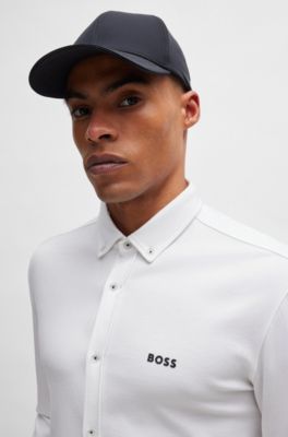 BOSS - Regular-fit shirt in knitted wrinkle-resistant cotton