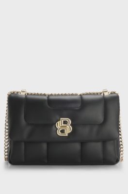 Quilted shoulder bag with Double B monogram hardware, Black