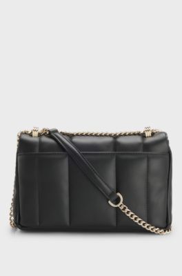 Bolsa a tiracolo acolchoada com ferragem de monograma Double B, Black