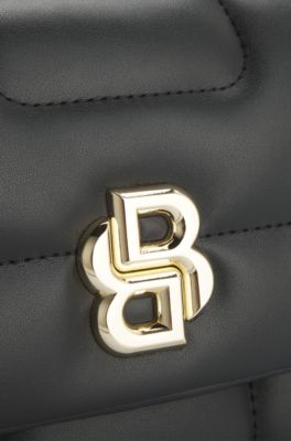 Quilted shoulder bag with Double B monogram hardware, Black