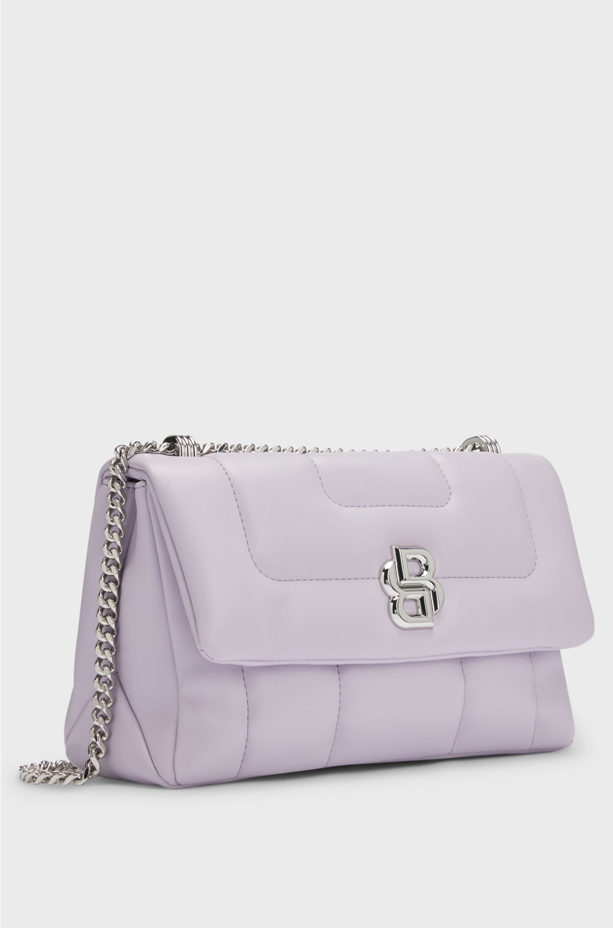 Quilted shoulder bag with Double B monogram hardware, Light Purple
