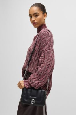 Quilted crossbody bag with Double B monogram hardware, Black