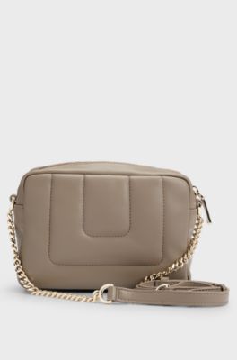 Quilted crossbody bag with Double B monogram hardware, Light Brown