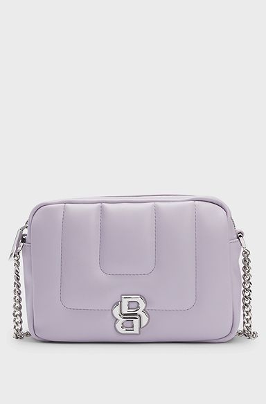 Quilted crossbody bag with Double B monogram hardware, Light Purple