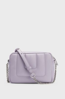 Quilted crossbody bag with Double B monogram hardware, Light Purple