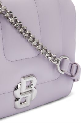 Quilted crossbody bag with Double B monogram hardware, Light Purple