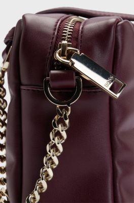 Quilted crossbody bag with Double B monogram hardware, Dark Red