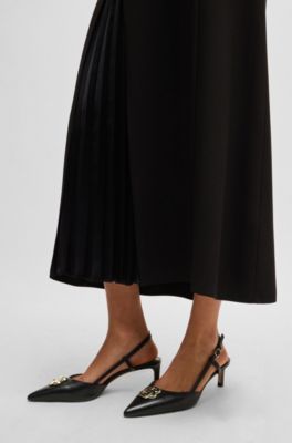 BOSS - Slingback pumps in nappa leather with Double B monogram - Black