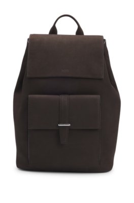 Sac à dos en nubuck avec cordon de serrage et finitions logotées