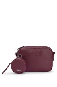 Crossbodytas van imitatieleer met afneembare pouch, Donkerrood