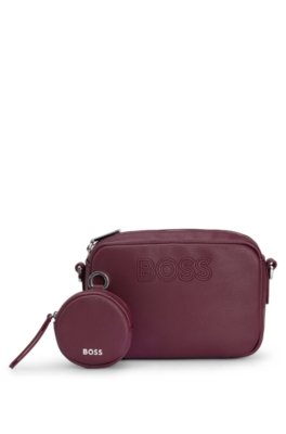 Sac porté croisé en similicuir avec pochette amovible