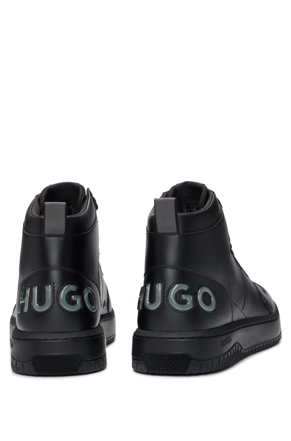 High-top trainers with bubble branding, Black