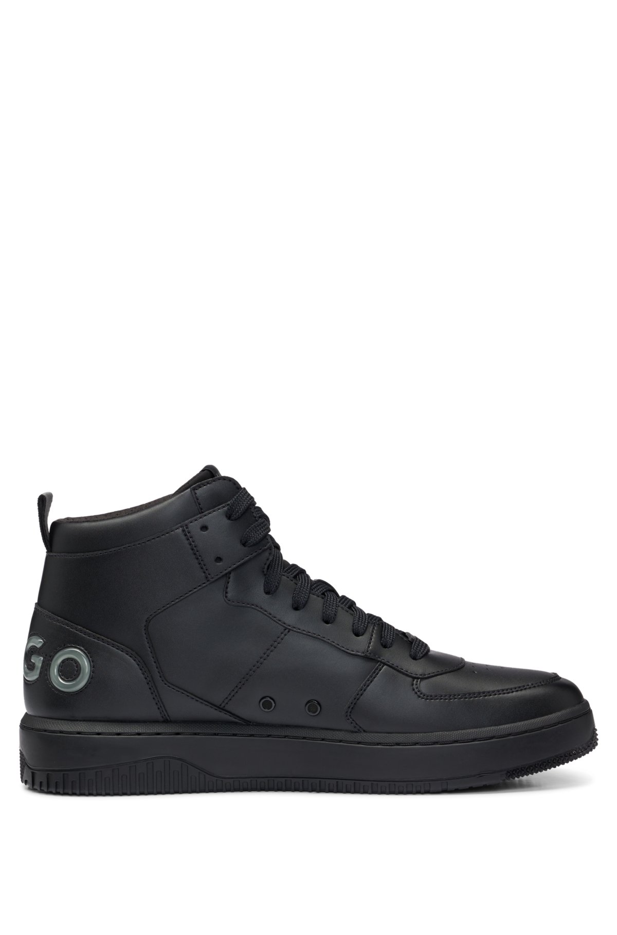 High-top trainers with bubble branding, Black