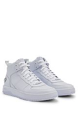 High-top trainers with bubble branding, White