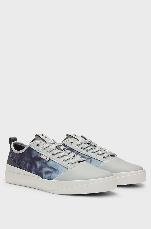 Vulcanised trainers with seasonal print and rubber outsole, Light Grey