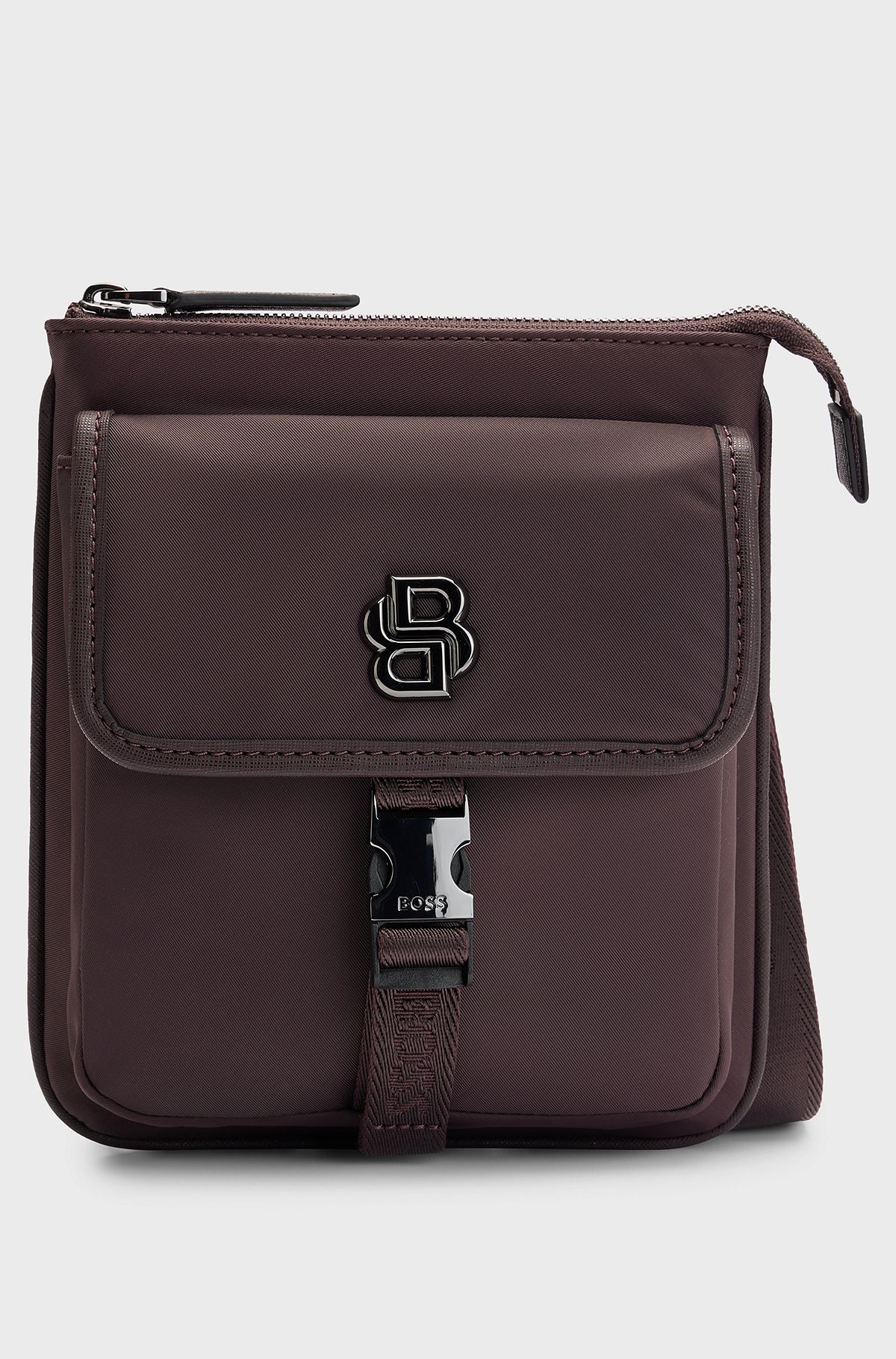 BOSS - Envelope bag with Double B monogram and matte finish BOSS - Envelope bag with Double B monogram and matte finish