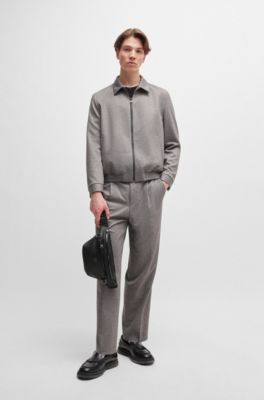 HUGO - Belt bag in faux leather with metallic stacked logo 