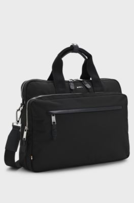 Document case with detachable shoulder strap, Black