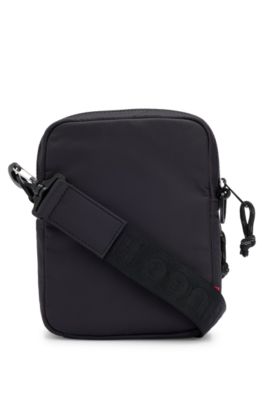 Reporter bag with contrast logo and mesh overlay, Black