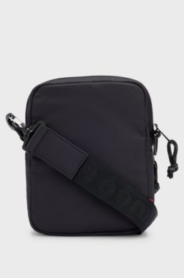 Reporter bag with contrast logo and mesh overlay, Black