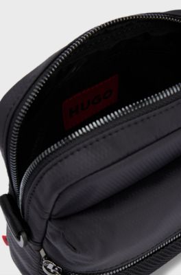 Reporter bag with contrast logo and mesh overlay, Black