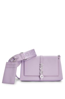 HUGO - Faux-leather crossbody bag with logo hardware - Light