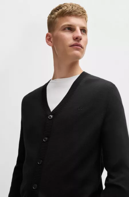 Regular-fit cardigan in a wool blend