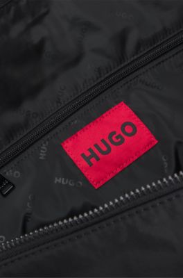 Holdall with logo straps, Black