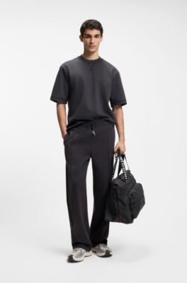 Holdall with logo straps, Black