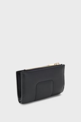Quilted wallet with Double B monogram trim, Black