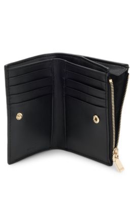 Double B 모노그램 트리밍 퀼팅 지갑, 블랙