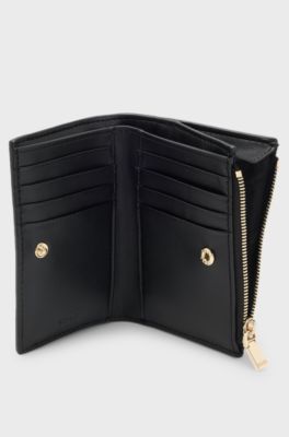 Quilted wallet with Double B monogram trim, Black