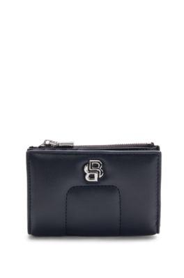 HUGO BOSS Double Bモノグラム ロゴ ブラック 関＊送込 BOSS - キルティング ウォレット Double Bモノグラムディテール