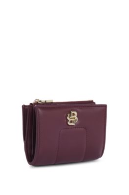 Quilted wallet with Double B monogram trim, Dark Red