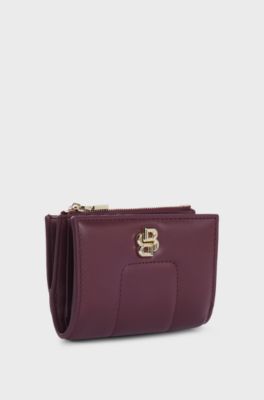 Quilted wallet with Double B monogram trim, Dark Red