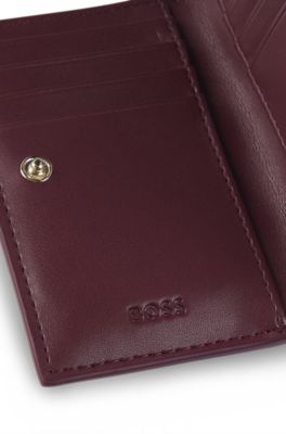 Quilted wallet with Double B monogram trim, Dark Red