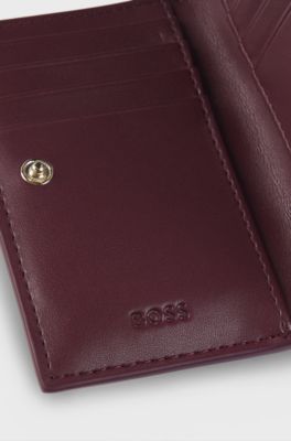 Quilted wallet with Double B monogram trim, Dark Red