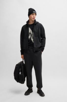 BOSS Relaxedfit tracksuit bottoms with tonal artwork